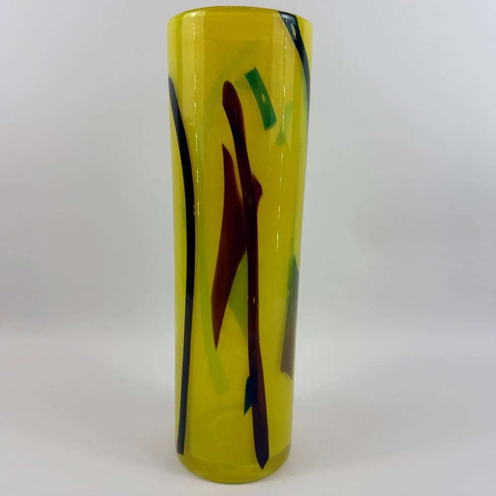 HTF Blenko 2704 Opaque Cylinder Vase Double Signed Richard Blenko 2005 - Picture 4 of 11